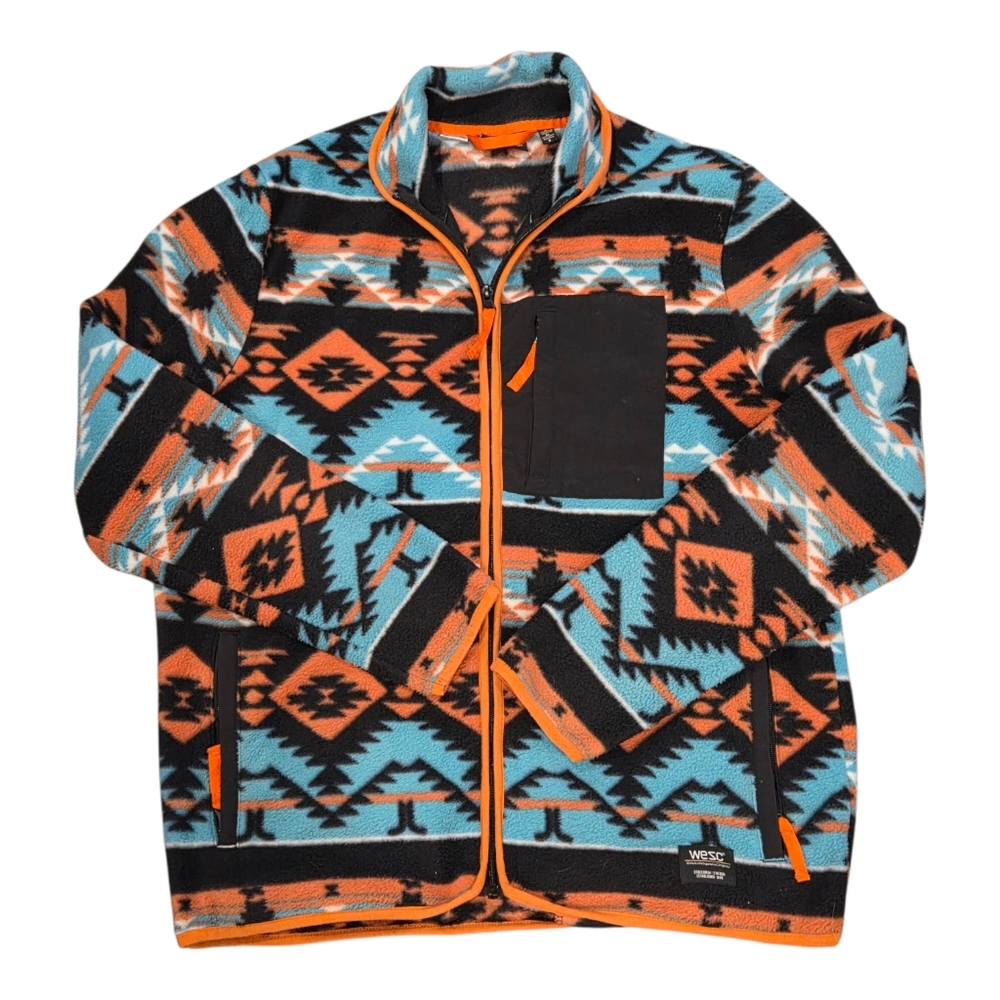 Wesc Moritz Polar, Western, Aztec, Fleece Zip Up, Men's Size L